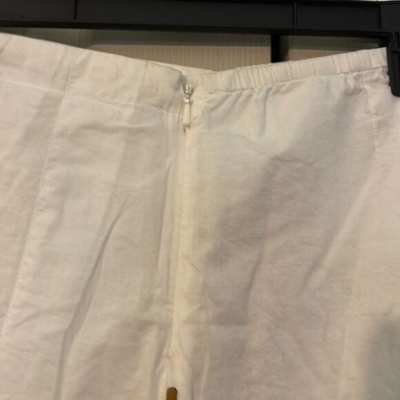 Orvis Vintage 1990s Y2K Retro Style A Line White Floral Cotton Skirt XS - Picture 11 of 15